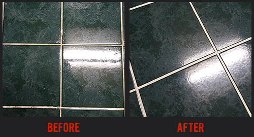 Before and After Tile & Grout Cleaning