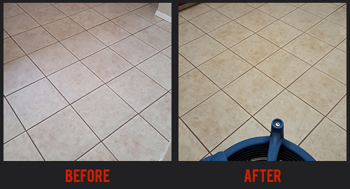 Before and After Tile & Grout Cleaning