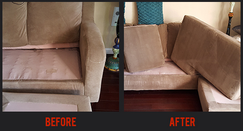 Before and After Upholstery Cleaning