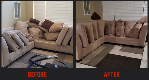 Before and After Upholstery Cleaning